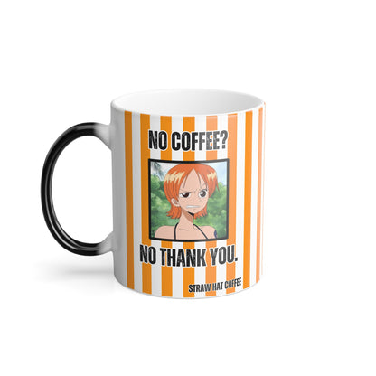 One Piece No Coffee No Thank You Color Morphing Mug, 11oz