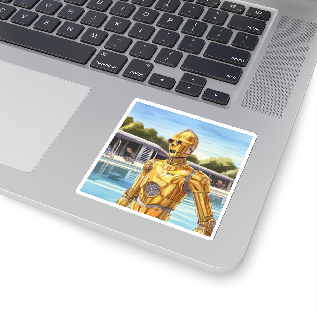 C3PO at the Pool Party Kiss-Cut Stickers