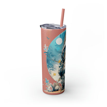 Totoro In Space Skinny Tumbler with Straw, 20oz