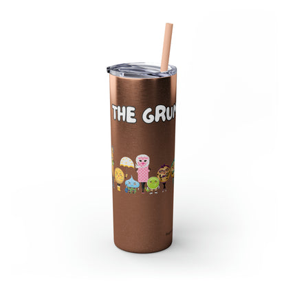 The Grumpy Cookies Crew Skinny Tumbler with Straw, 20oz