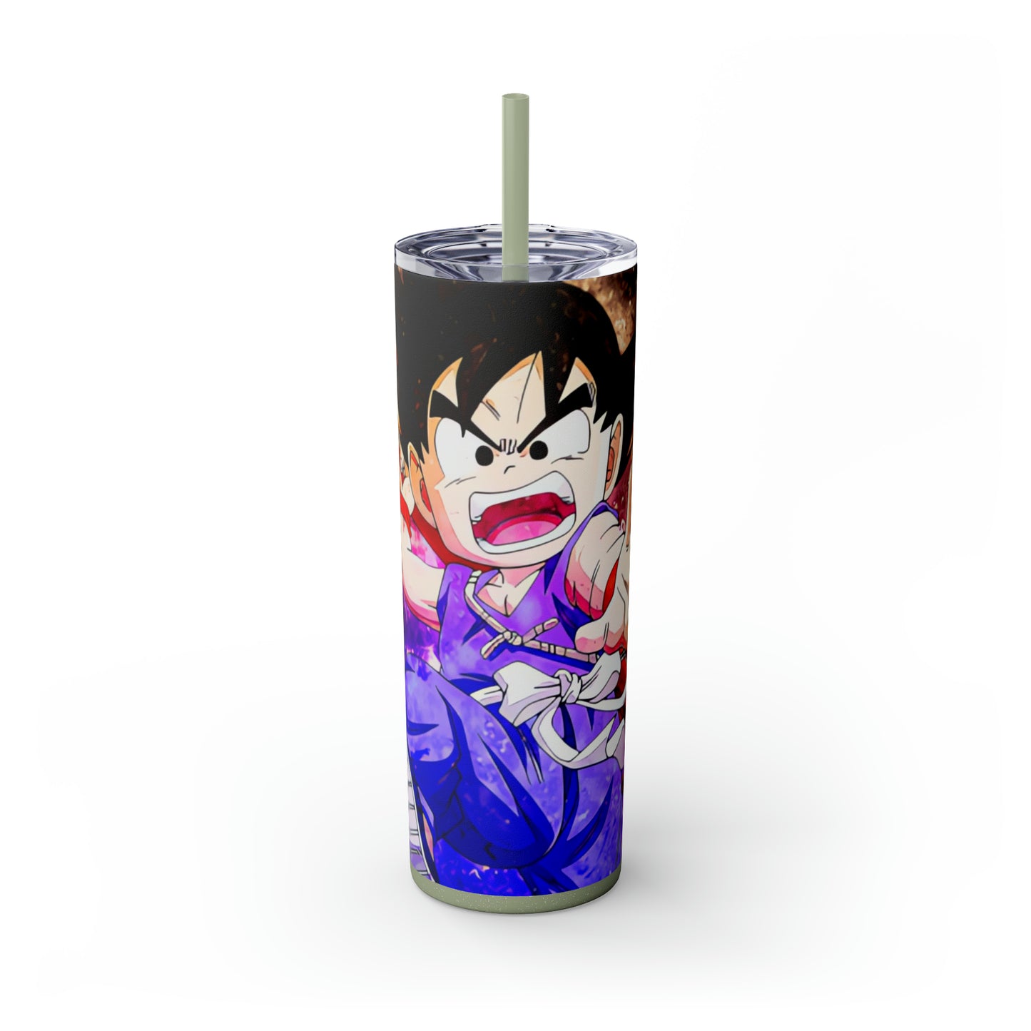 Kid Goku Skinny Tumbler with Straw, 20oz