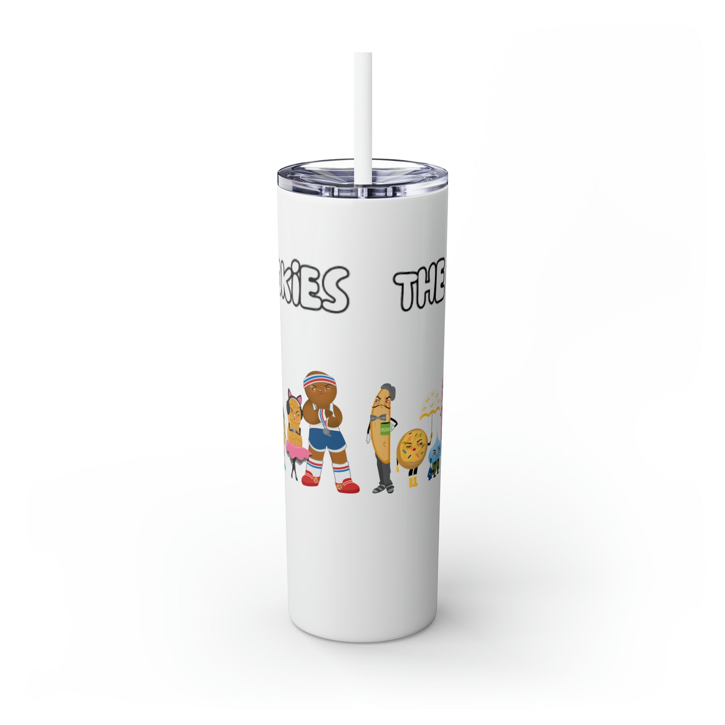 The Grumpy Cookies Crew Skinny Tumbler with Straw, 20oz