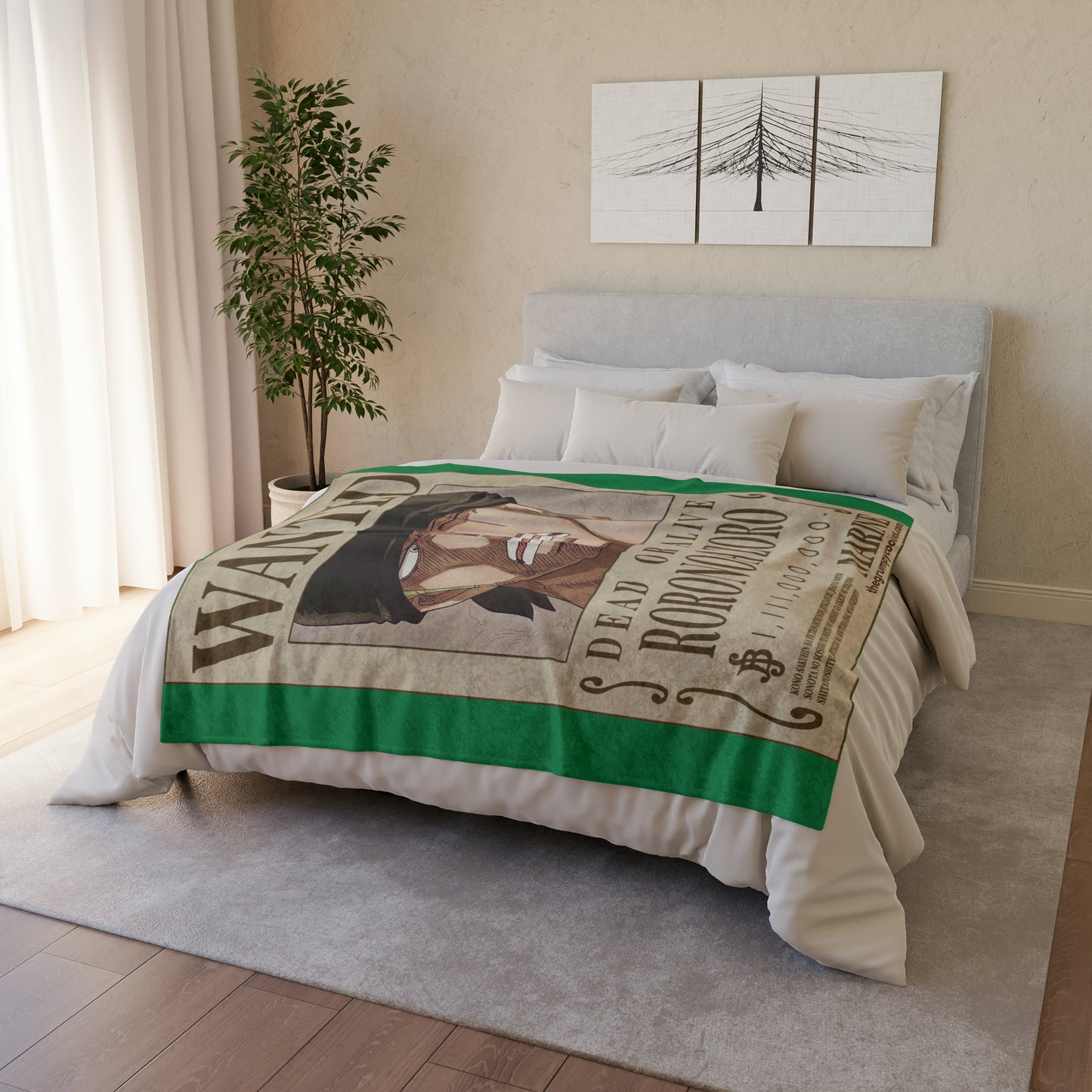 Zoro Wanted Poster Polyester Blanket