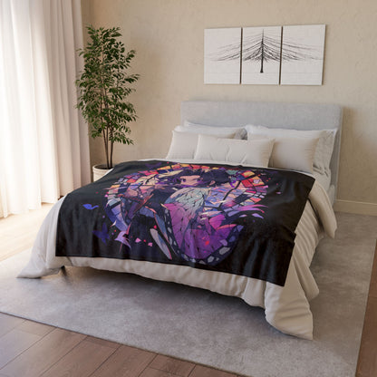 Demon Slayer - Stained Glass Shinobu Kocho Series Polyester Blanket