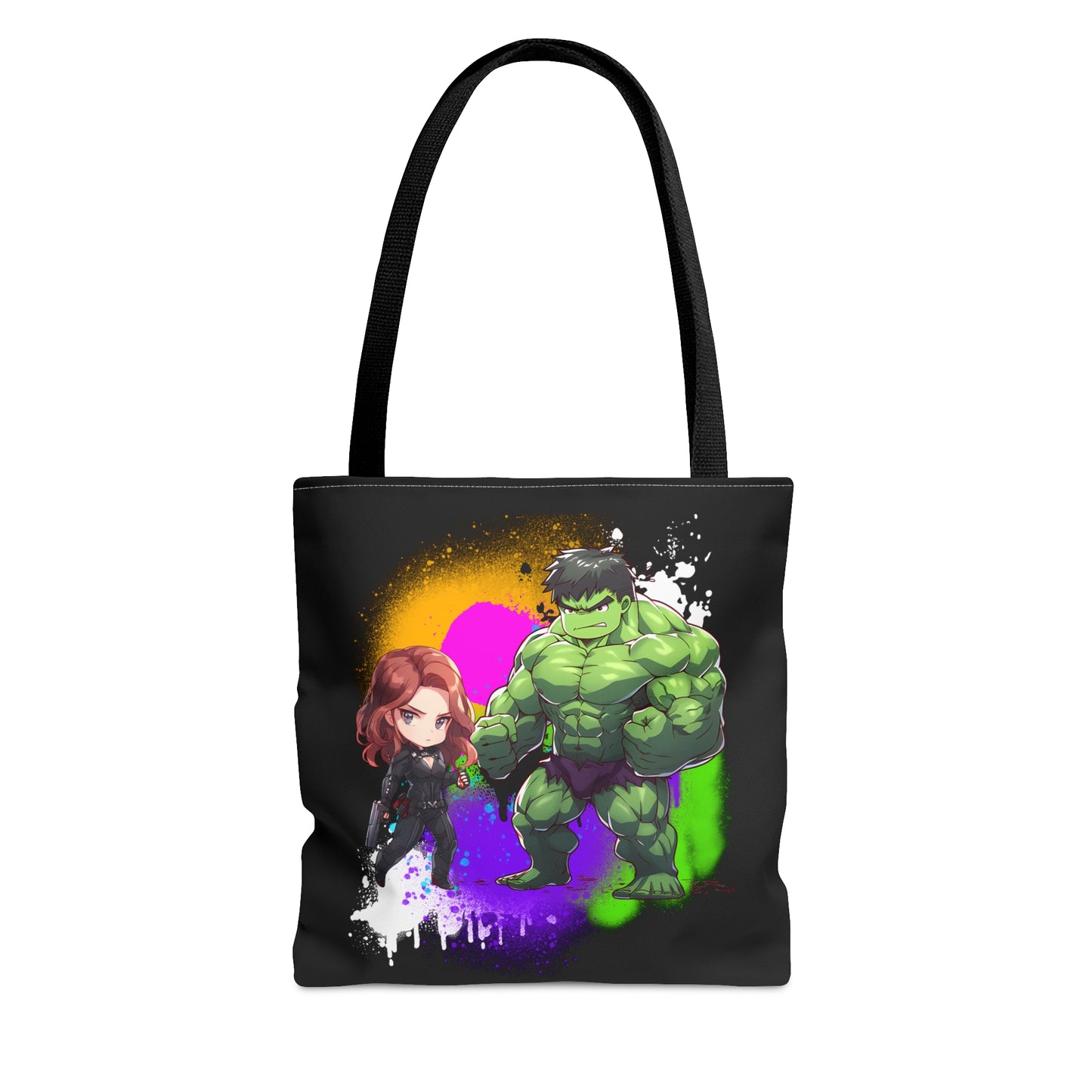 Hulk Loves Black Widow Black Tote Bag