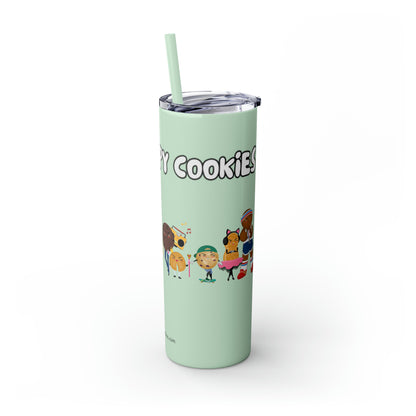 The Grumpy Cookies Crew Skinny Tumbler with Straw, 20oz