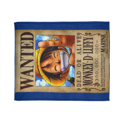 Luffy Wanted Poster Polyester Blanket