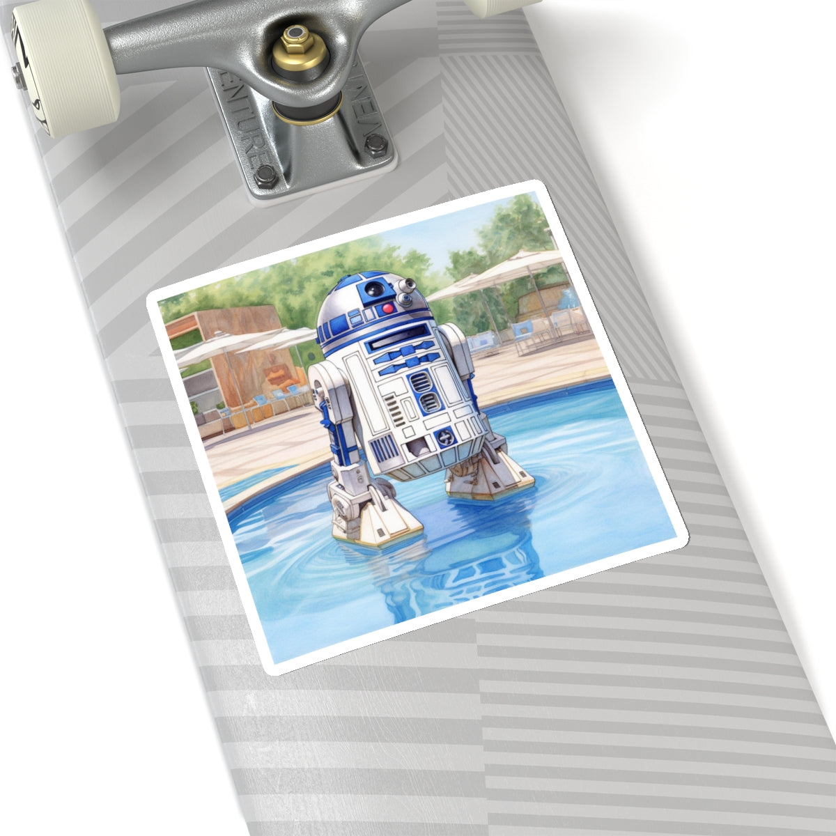 R2D2 at the Pool Party Kiss-Cut Stickers