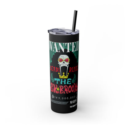 One Piece - Brook Wanted Poster Tumbler with Straw, 20oz
