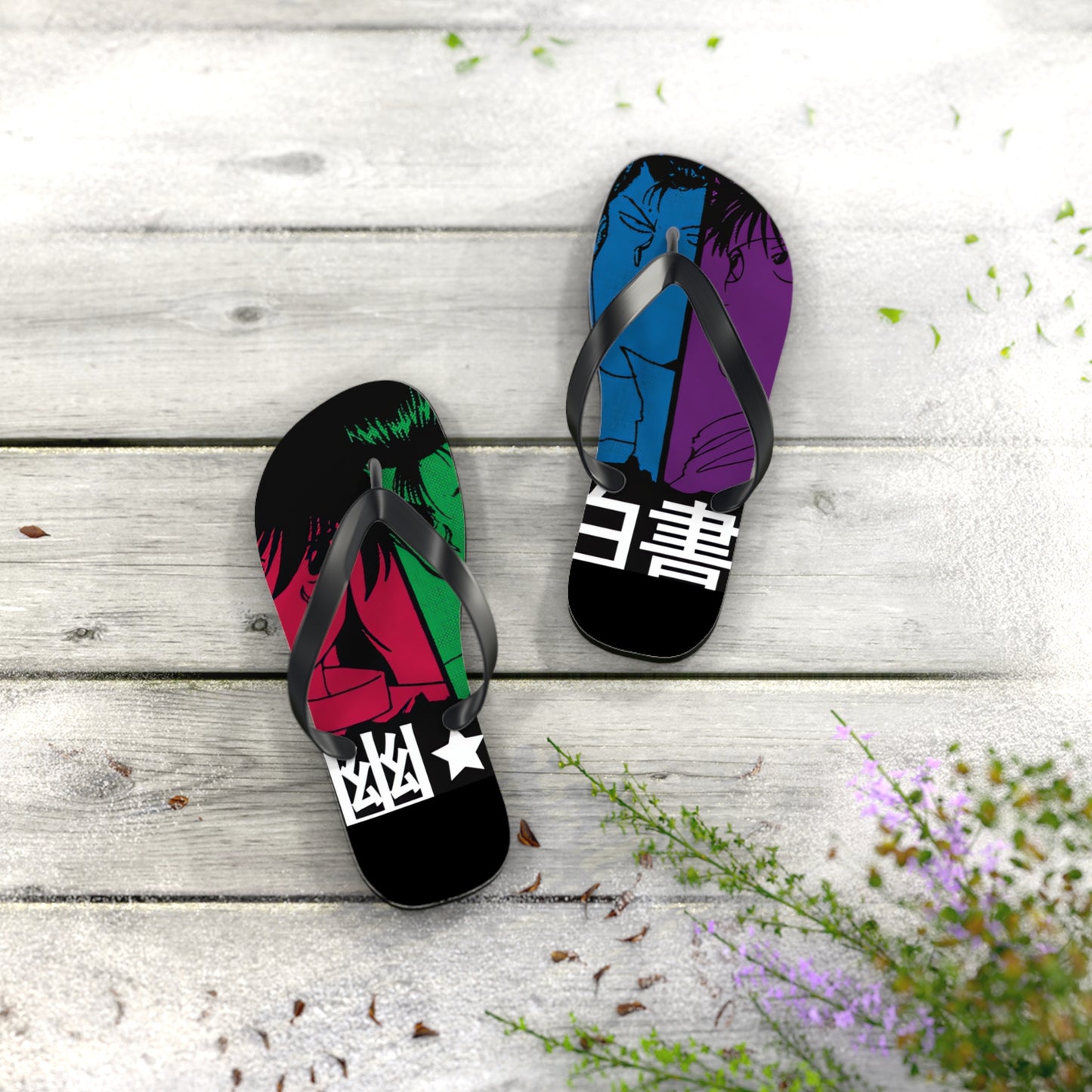 Yu Yu Hakusho Power of Four Unisex Flip Flops