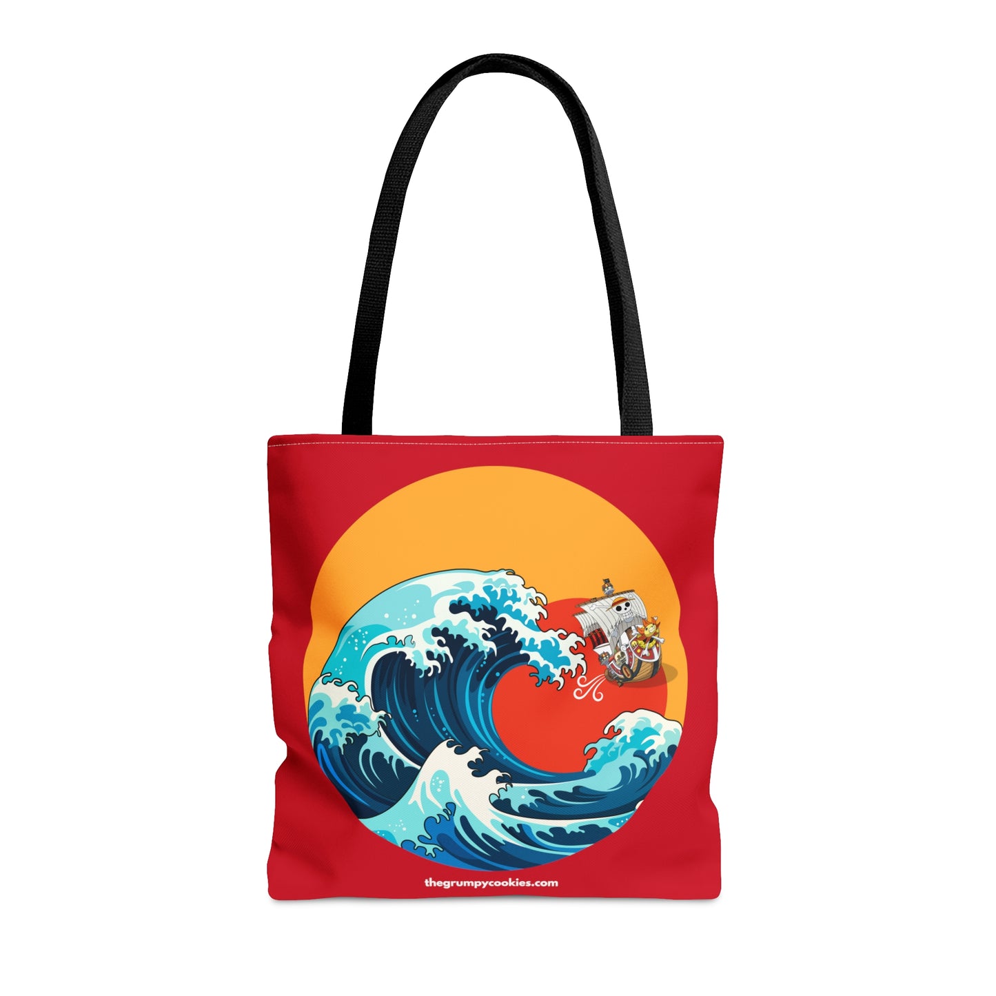 Red Riding the Wave Tote Bag