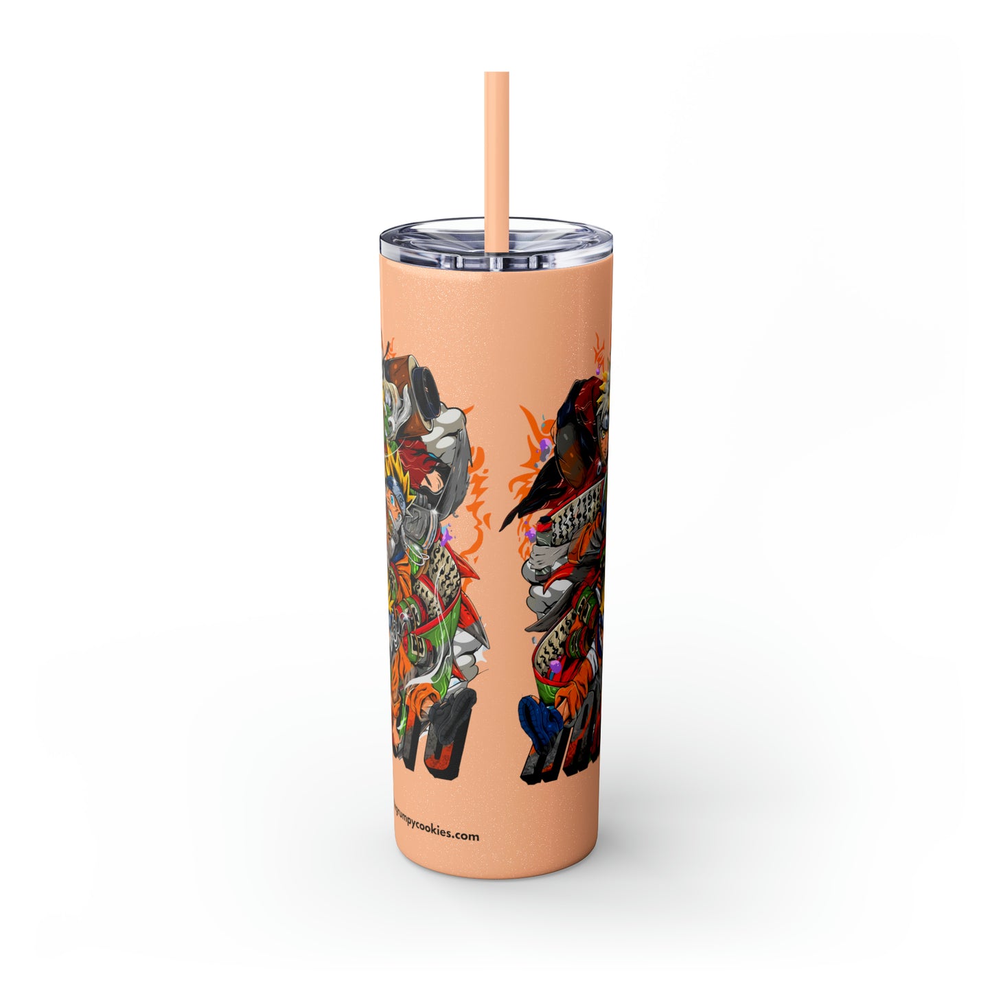 The Many Faces of Naruto Skinny Tumbler with Straw, 20oz