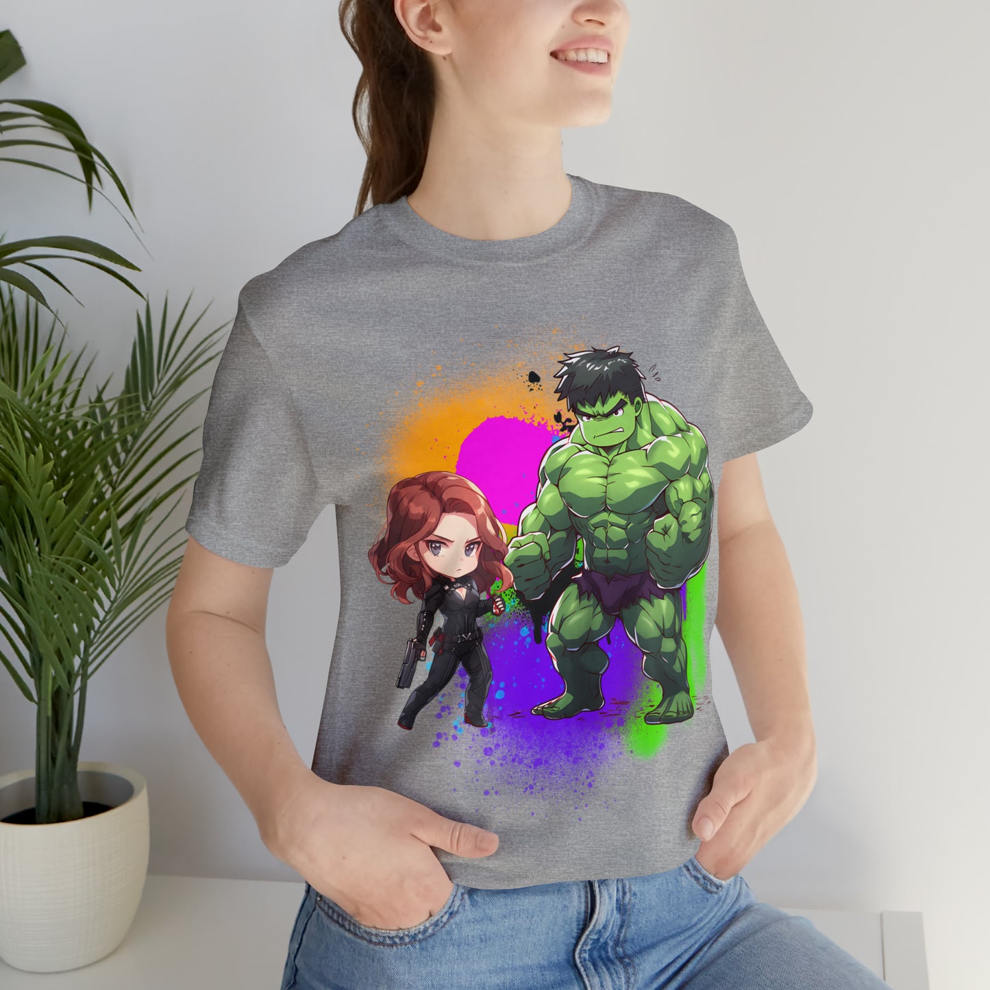 Hulk Loves Black Widow Jersey Short Sleeve Tee