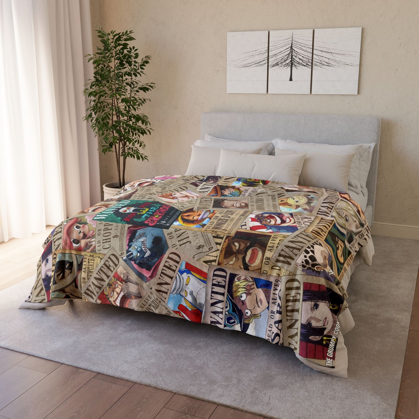 One Piece- Wanted Dead or Alive Polyester Blanket