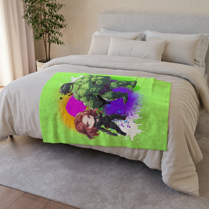 Hulk Loves Black Widow Soft Polyester Blanket