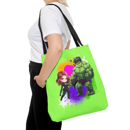 Hulk Loves Black Widow Green Tote Bag