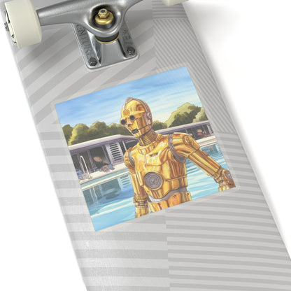 C3PO at the Pool Party Kiss-Cut Stickers