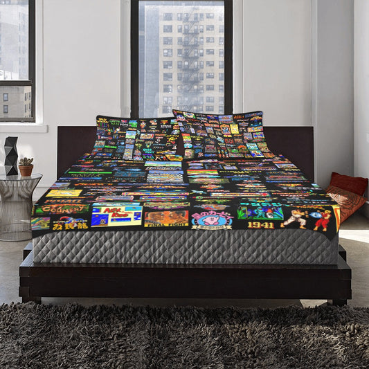 The Grumpy Cookies - Old School Gamer 3-Piece Queen Bedding Set