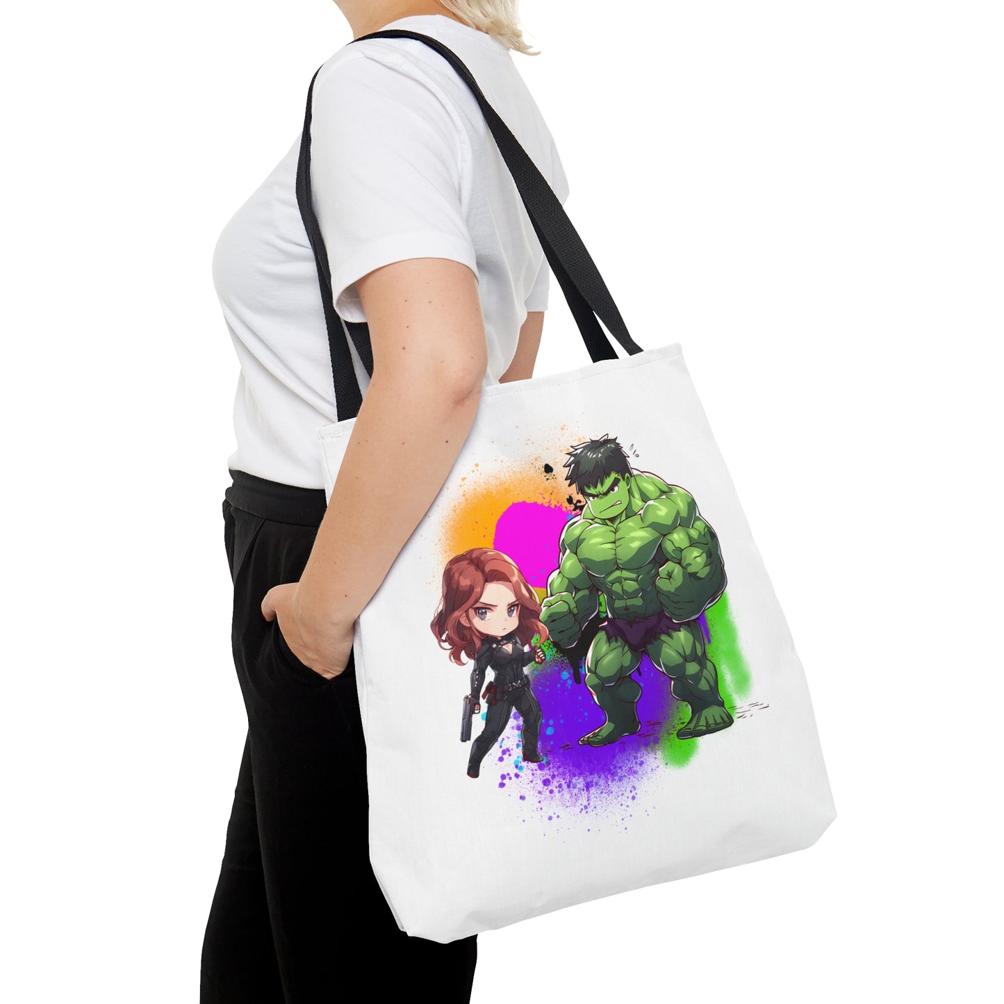 Hulk Loves Black Widow White Tote Bag