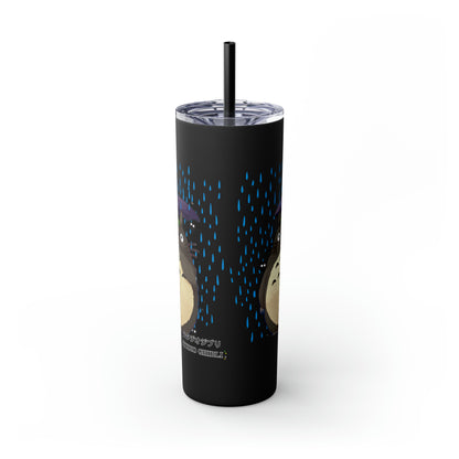 Totoro in the Rain Skinny Tumbler with Straw, 20oz