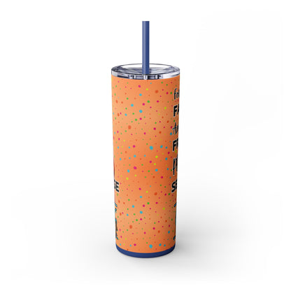 One Piece - Fast and Free Service Skinny Tumbler with Straw, 20oz