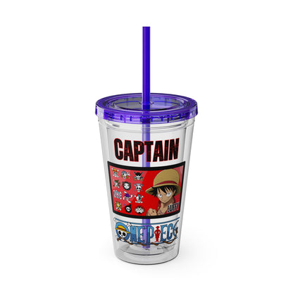 One Piece- Captain Luffy Sunsplash Tumbler with Straw, 16oz