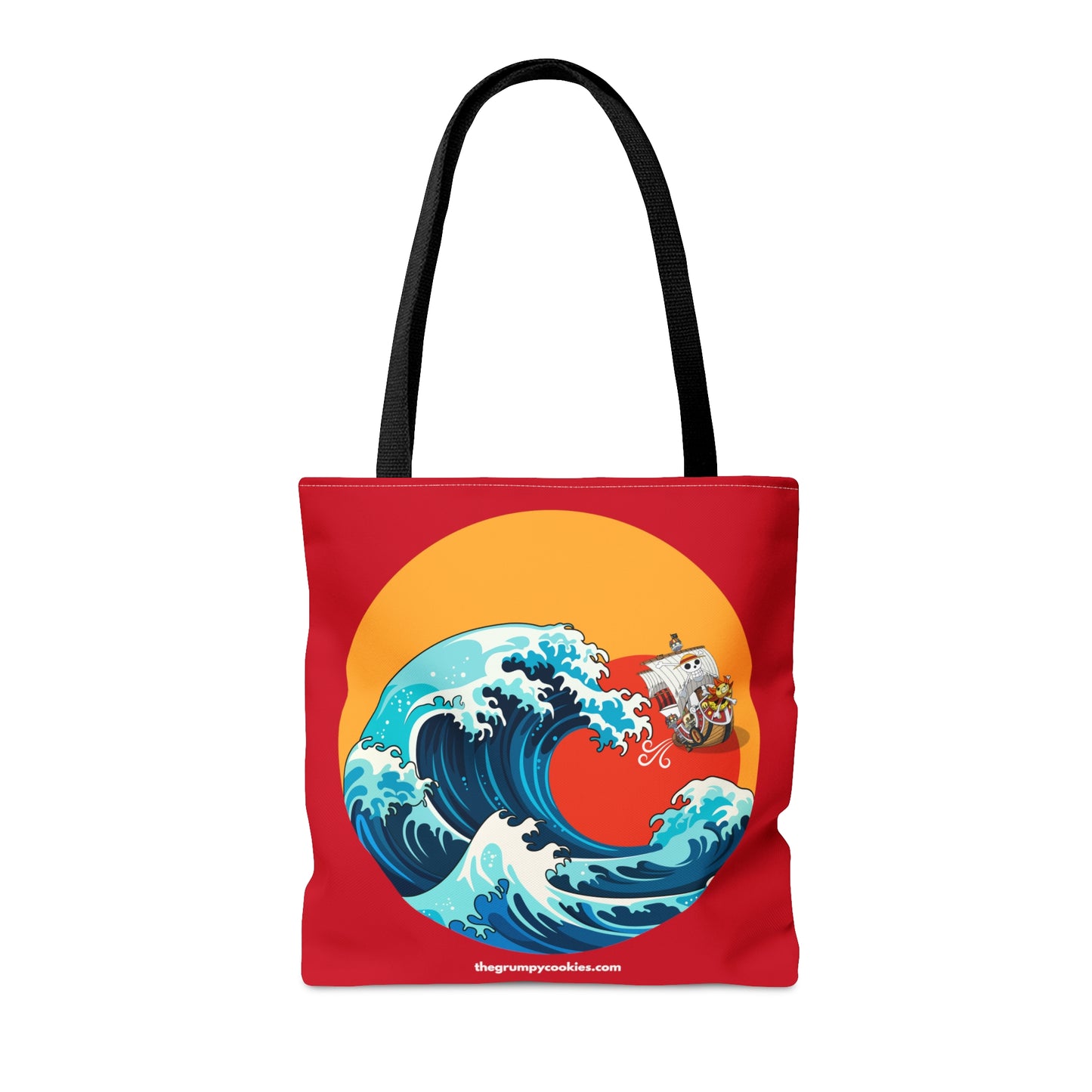 Red Riding the Wave Tote Bag