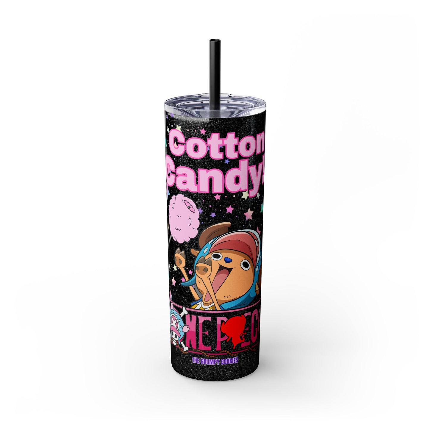 One Piece - Chopper Loves Cotton Candy Skinny Tumbler with Straw, 20oz