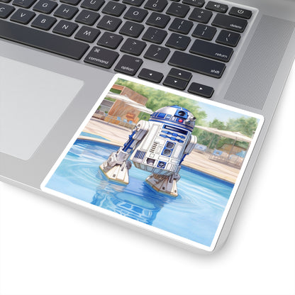 R2D2 at the Pool Party Kiss-Cut Stickers