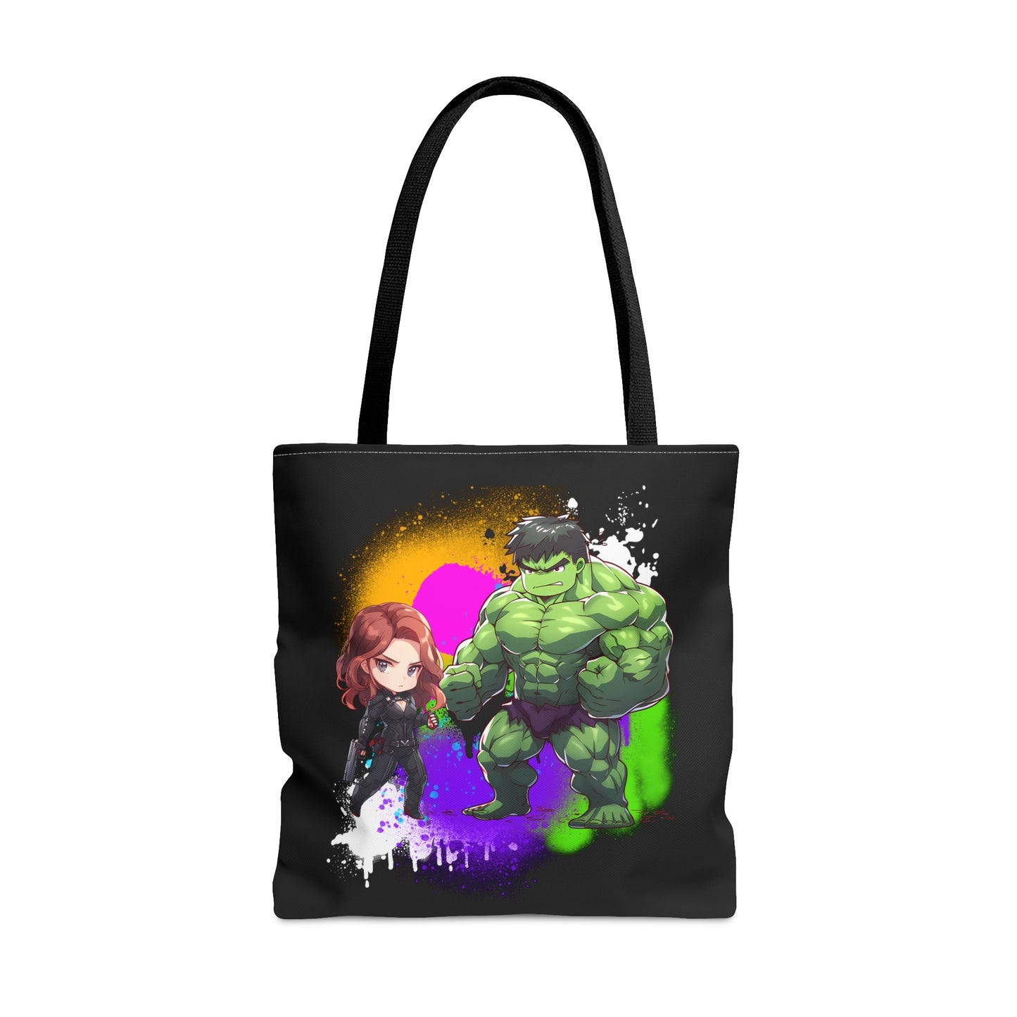 Hulk Loves Black Widow Black Tote Bag