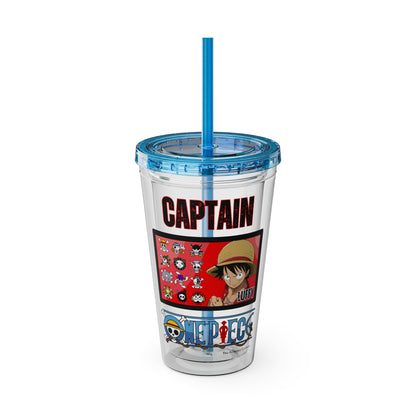 One Piece- Captain Luffy Sunsplash Tumbler with Straw, 16oz