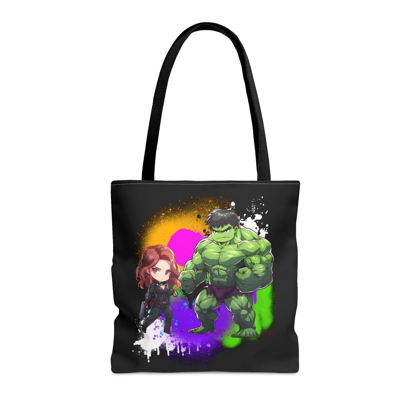 Hulk Loves Black Widow Black Tote Bag