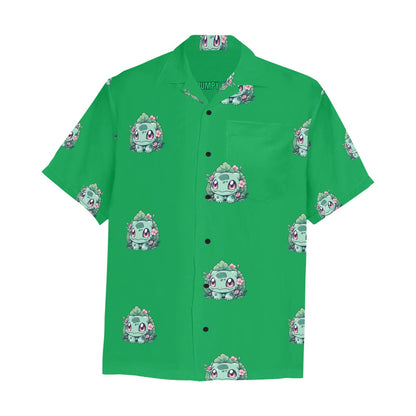 Pokemon - Flowering Bulba Hawaiian Shirt with Chest Pocket