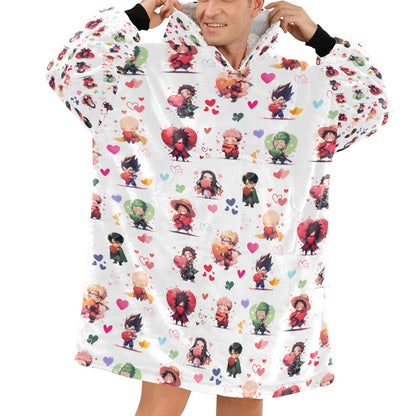 Chibi Anime Friends - Lotsa Love Blanket Hoodie for Men