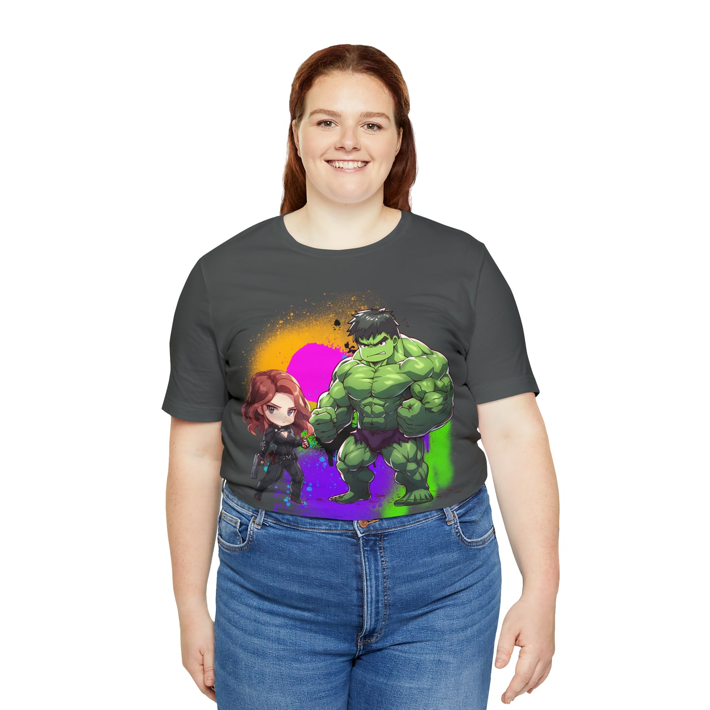 Hulk Loves Black Widow Jersey Short Sleeve Tee