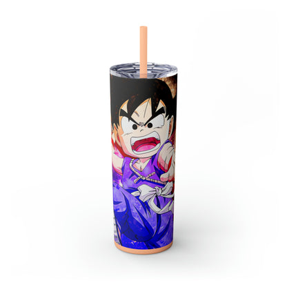 Kid Goku Skinny Tumbler with Straw, 20oz