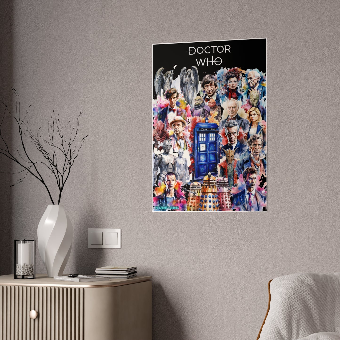 Dr Who - The Doctor and his Foes Glossy Art Print