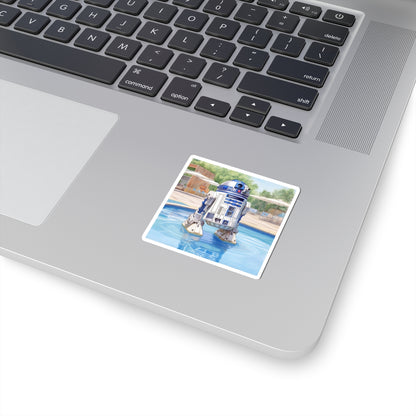 R2D2 at the Pool Party Kiss-Cut Stickers