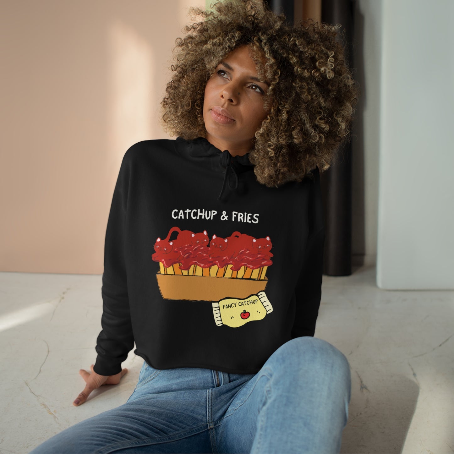 Catsup & Fries Crop Hoodie