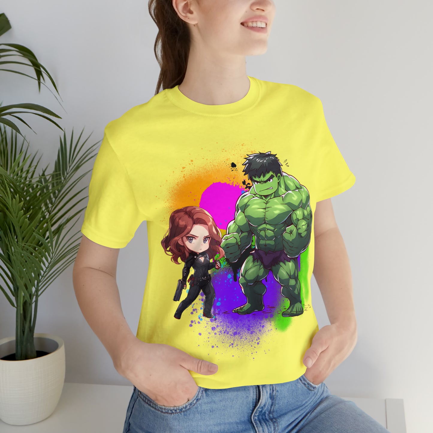 Hulk Loves Black Widow Jersey Short Sleeve Tee