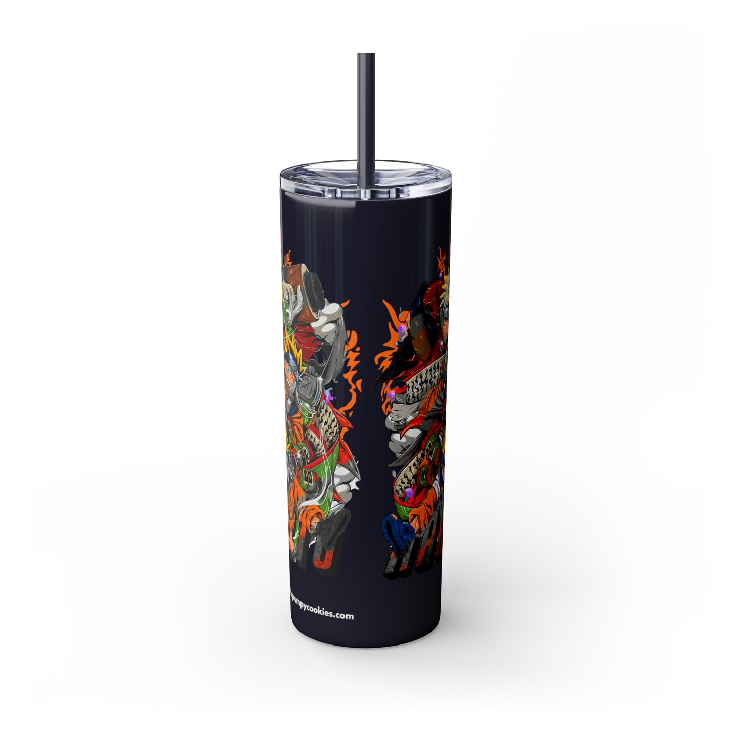 The Many Faces of Naruto Skinny Tumbler with Straw, 20oz