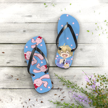 Honey-kun loves Usa-chan and Cakey Unisex Flip Flops