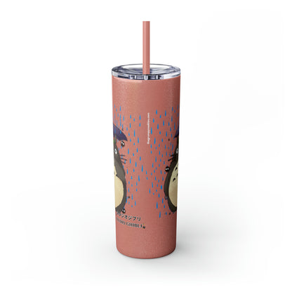 Totoro in the Rain Skinny Tumbler with Straw, 20oz