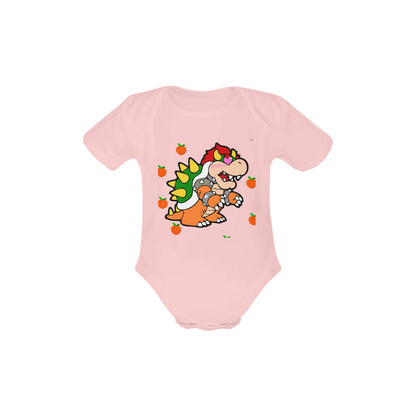Mario Bros. - Bowser Loves Peaches Peaches Peaches Peaches Peaches Baby Powder Organic Short Sleeve One Piece