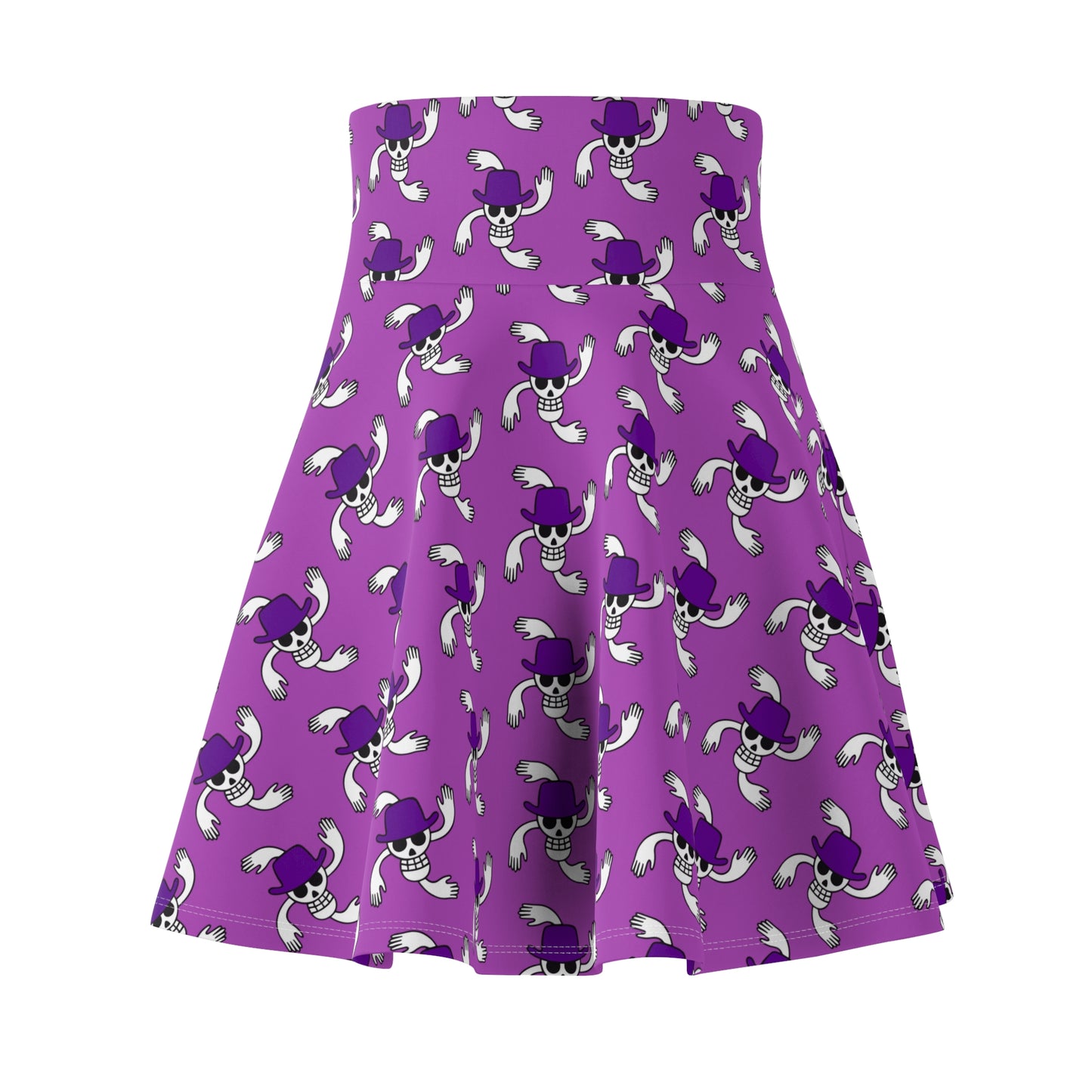 Robin's Jolly Roger Women's Skater Purple Skirt (AOP)