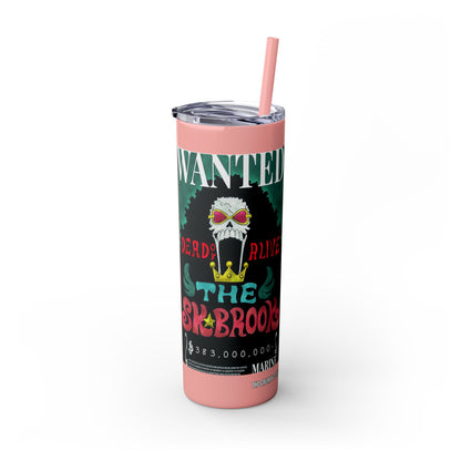 One Piece - Brook Wanted Poster Tumbler with Straw, 20oz