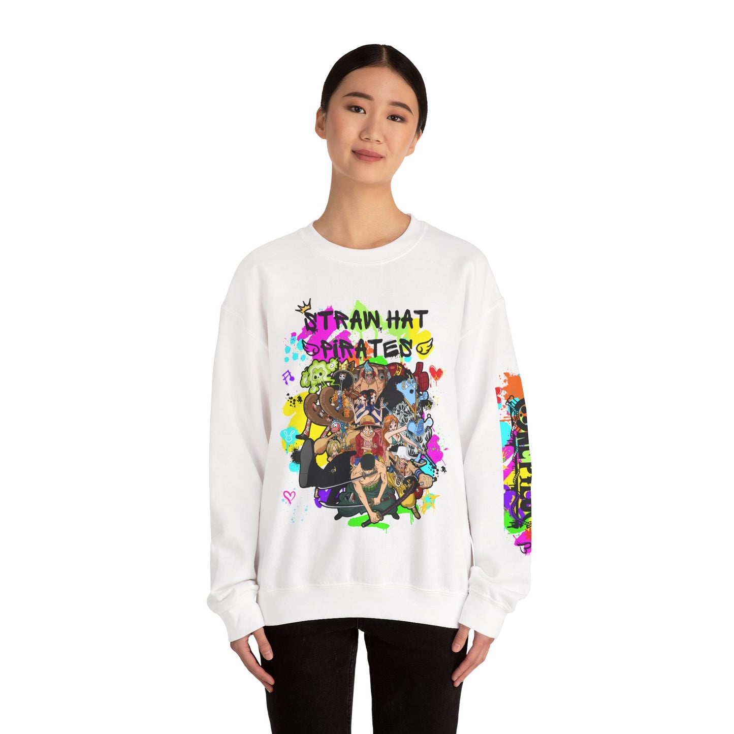 One Piece - Graffiti Straw Hat Crew Unisex Heavy Blend™ Crewneck Sweatshirt