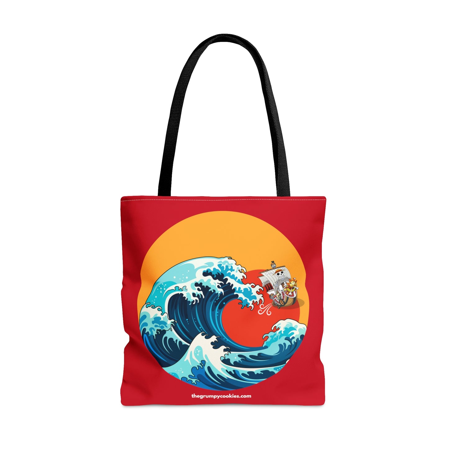 Red Riding the Wave Tote Bag