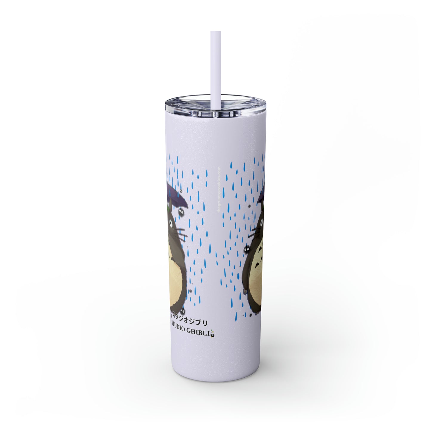 Totoro in the Rain Skinny Tumbler with Straw, 20oz