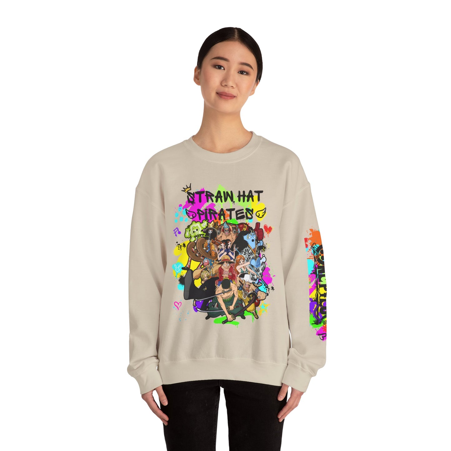 One Piece - Graffiti Straw Hat Crew Unisex Heavy Blend™ Crewneck Sweatshirt